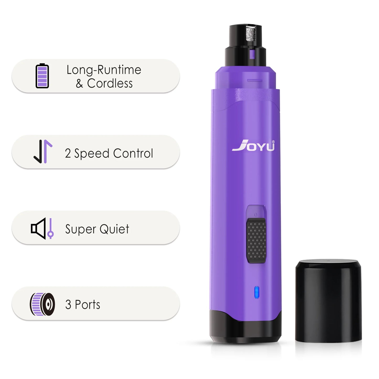 2-Speed Dog Nail Grinder Enhanced Pet Nail Grinder Super Quiet Rechargeable Electric Dog Nail Trimmer Painless paws grooming