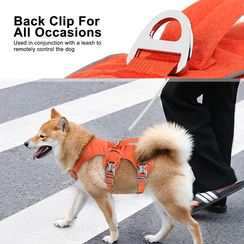 Escape Proof Nylon Dog Harness Reflective Dog Harnesses Durable Pet Vest With Handle Adjustable for Small Medium Large Dogs Pug
