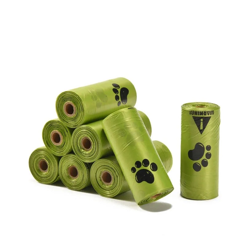 Dog Poop Bags Non-Stick Dog Waste Bags for Dogs Cats Outdoor Home Clean Refill Garbage Bag Pet Supplies 15 Bags/Roll