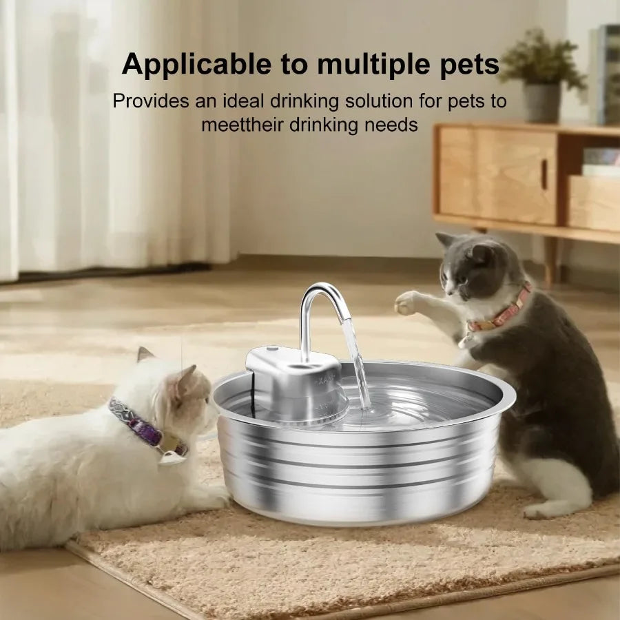 Cat Water Fountain Stainless Steel 135OZ 4L Large Ccity Indoor Pet Water Fountain Ultra-Quiet Pump for Cats Dogs Water Bowl Dis