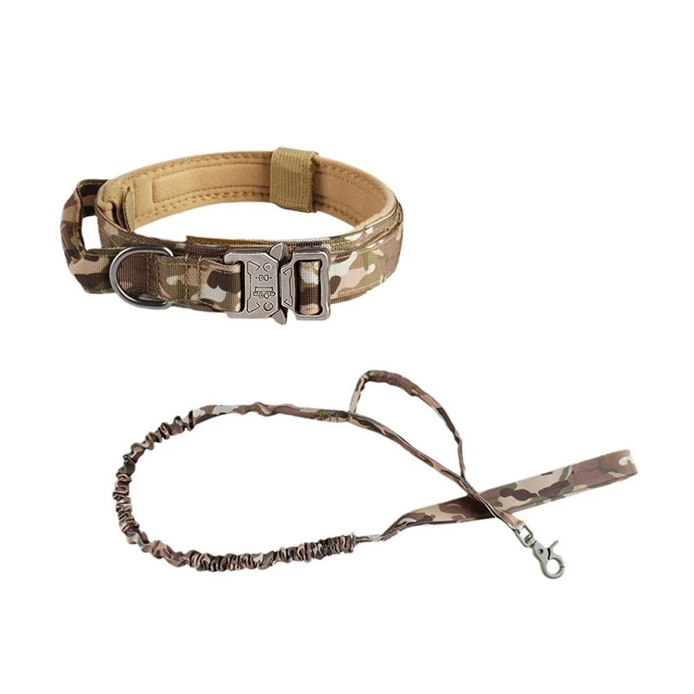 Dog Collar Durable Tactical Leash Set Adjustable Military Pet Collar Leash Medium Large Dog German Shepherd Training Accessories