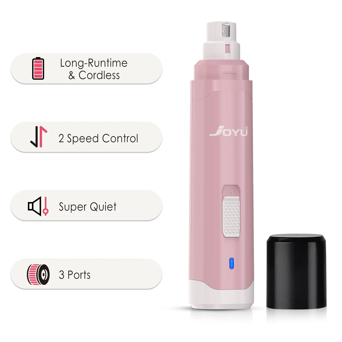 2-Speed Dog Nail Grinder  Enhanced Pet Nail Grinder Super Quiet Rechargeable Electric Dog Nail Trimmer Painless paws grooming