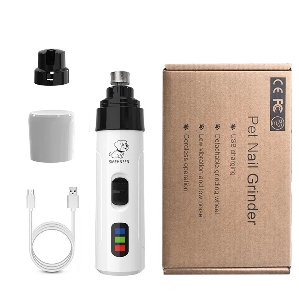 Rechargeable Dog Nail Grinders USB Charging Pet Nail Clippers Electric Dog Cat Paws Nail Grinder Grooming Trimmer Tools