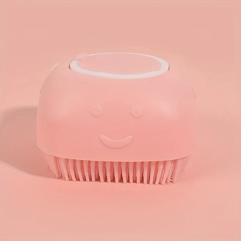 Pet Massage Brush Shampoo Dispenser Soft Silicone Brush Rubber Bristle for Dogs and Cats Shower Grooming Tool